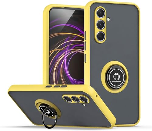 CRAVEN Hülle für Samsung Galaxy A55 5G Handyhülle mit 360° Ring Halter Stoßfest Schutzhülle Case Magnetic Magnetisch Autohalterung Dünn Weicher Silikon Bumper Cover, Gelb CRAVEN Hülle für Samsung Galaxy A55 5G Handyhülle mit 360° Ring Halter Stoßfest Schutzhülle Case Magnetic Magnetisch Autohalterung Dünn Weicher Silikon Bumper Cover, Gelb von CRAVEN