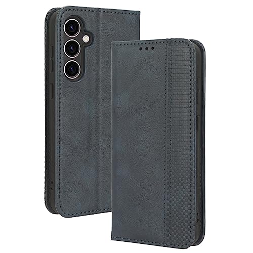 CRAVEN Hülle für Samsung Galaxy S23 FE (Fan Edition), Premium PU/TPU Brieftasche Schutzhülle Handyhülle Flip Case mit Ständer Funktion/Kartensteckplätzen, Blau von CRAVEN
