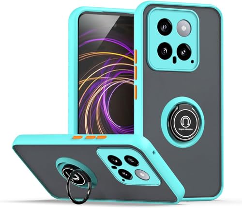 CRAVEN Hülle für Xiaomi 14 5G Handyhülle mit 360° Ring Halter Stoßfest Schutzhülle Case Magnetic Magnetisch Autohalterung Dünn Weicher Silikon Bumper Cover, Himmelblau von CRAVEN