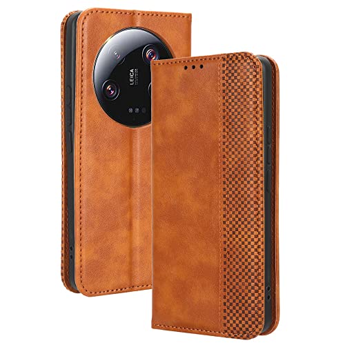 CRAVEN Hülle für Xiaomi Mi 13 Ultra, Premium PU/TPU Brieftasche Schutzhülle Handyhülle Flip Case mit Ständer Funktion/Kartensteckplätzen, Braun von CRAVEN