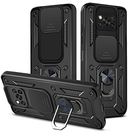 CRAVEN Hülle für Xiaomi Poco X3 / X3 NFC / X3 PRO, TPU im Inneren + Anti-Scratch PC, Handyhülle Schutzhülle mit Ringhalter und Verschiebbare Kameraabdeckung - Schwarz CRAVEN Hülle für Xiaomi Poco X3 / X3 NFC / X3 PRO, TPU im Inneren + Anti-Scratch PC, Handyhülle Schutzhülle mit Ringhalter und Verschiebbare Kameraabdeckung - Schwarz von CRAVEN