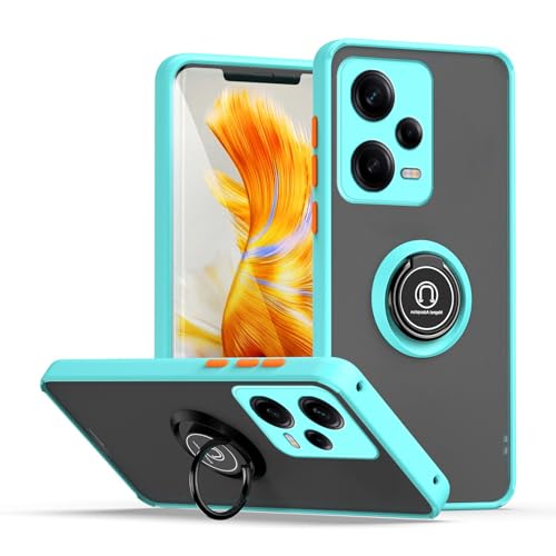 CRAVEN Hülle für Xiaomi Poco X5 Pro 5G Handyhülle mit 360° Ring Halter Stoßfest Schutzhülle Case Magnetic Magnetisch Autohalterung Dünn Weicher Silikon Bumper Cover, Himmelblau von CRAVEN