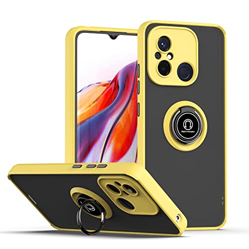 CRAVEN Hülle für Xiaomi Redmi 12C Handyhülle mit 360° Ring Halter Stoßfest Schutzhülle Case Magnetic Magnetisch Autohalterung Dünn Weicher Silikon Bumper Cover, Gelb CRAVEN Hülle für Xiaomi Redmi 12C Handyhülle mit 360° Ring Halter Stoßfest Schutzhülle Case Magnetic Magnetisch Autohalterung Dünn Weicher Silikon Bumper Cover, Gelb von CRAVEN