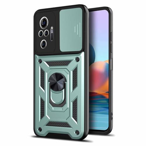 CRAVEN Hülle für Xiaomi Redmi Note 10 Pro 4G, TPU im Inneren + Anti-Scratch PC, Handyhülle Schutzhülle mit Ringhalter und Verschiebbare Kameraabdeckung - Grün CRAVEN Hülle für Xiaomi Redmi Note 10 Pro 4G, TPU im Inneren + Anti-Scratch PC, Handyhülle Schutzhülle mit Ringhalter und Verschiebbare Kameraabdeckung - Grün von CRAVEN