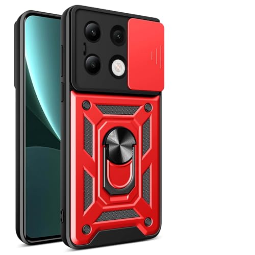 CRAVEN Hülle für Xiaomi Redmi Note 13 4G, TPU im Inneren + Anti-Scratch PC, Handyhülle Schutzhülle mit Ringhalter und Verschiebbare Kameraabdeckung - Rot CRAVEN Hülle für Xiaomi Redmi Note 13 4G, TPU im Inneren + Anti-Scratch PC, Handyhülle Schutzhülle mit Ringhalter und Verschiebbare Kameraabdeckung - Rot von CRAVEN