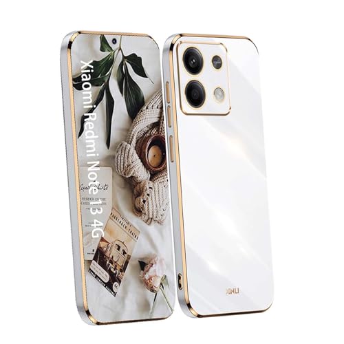 CRAVEN Hülle für Xiaomi Redmi Note 13 4G Handyhülle mit Stylischer Goldrand Stoßfest Kameraschutz Silikon Schutzhülle Case Dünn Weiche TPU Bumper Cover Anti-Fingerabdruck, Weiß CRAVEN Hülle für Xiaomi Redmi Note 13 4G Handyhülle mit Stylischer Goldrand Stoßfest Kameraschutz Silikon Schutzhülle Case Dünn Weiche TPU Bumper Cover Anti-Fingerabdruck, Weiß von CRAVEN
