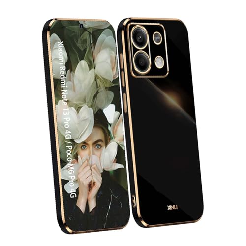 CRAVEN Hülle für Xiaomi Redmi Note 13 Pro 4G / Poco M6 Pro 4G Handyhülle mit Stylischer Goldrand Stoßfest Kameraschutz Silikon Schutzhülle Case Dünn Weiche TPU Bumper Cover Anti-Fingerabdruck, Schwarz CRAVEN Hülle für Xiaomi Redmi Note 13 Pro 4G / Poco M6 Pro 4G Handyhülle mit Stylischer Goldrand Stoßfest Kameraschutz Silikon Schutzhülle Case Dünn Weiche TPU Bumper Cover Anti-Fingerabdruck, Schwarz von CRAVEN