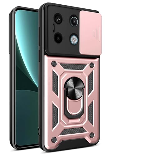 CRAVEN Hülle für Xiaomi Redmi Note 13 Pro 5G / Poco X6 5G, TPU im Inneren + Anti-Scratch PC, Handyhülle Schutzhülle mit Ringhalter und Verschiebbare Kameraabdeckung - Roségold CRAVEN Hülle für Xiaomi Redmi Note 13 Pro 5G / Poco X6 5G, TPU im Inneren + Anti-Scratch PC, Handyhülle Schutzhülle mit Ringhalter und Verschiebbare Kameraabdeckung - Roségold von CRAVEN