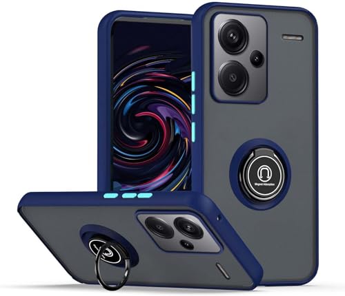CRAVEN Hülle für Xiaomi Redmi Note 13 Pro Plus (Pro+) 5G Handyhülle mit 360° Ring Halter Stoßfest Schutzhülle Case Magnetic Magnetisch Autohalterung Dünn Weicher Silikon Bumper Cover, Königsblau von CRAVEN