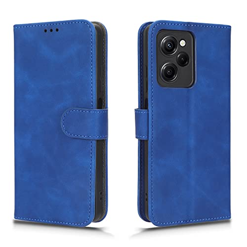 WOBURN Hülle für Xiaomi Poco X5 Pro 5G, Premium TPU/PU Leder Klappbar Schutzhülle Tasche Handyhülle mit Standfunktion & Kartensteckplätzen, Blau von CRAVEN