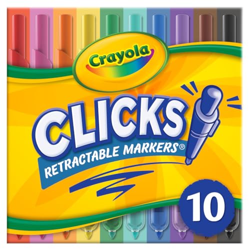 Crayola Washable Markers with Retractable Tips, Clicks, School Supplies, Art Markers, 10 Count von CRAYOLA