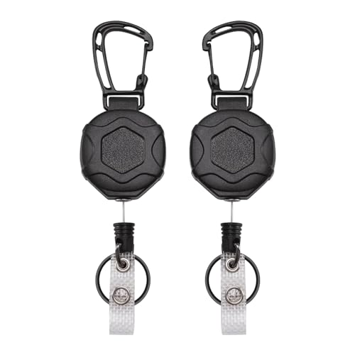 Ausweishalter Schlüsselanhänger Ausziehbar mit 80cm Ausziehbar Stahlseil, Einziehbarer Schlüsselanhänger Schlüsselkette mit Karabiner für ID Badge Holder, Kartenhalter, Schlüsselkarten,2 Stücke Ausweishalter Schlüsselanhänger Ausziehbar mit 80cm Ausziehbar Stahlseil, Einziehbarer Schlüsselanhänger Schlüsselkette mit Karabiner für ID Badge Holder, Kartenhalter, Schlüsselkarten,2 Stücke von CRAZY SHARK