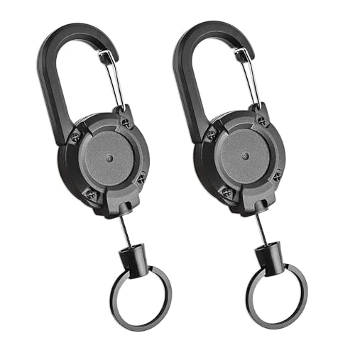 Schlüsselanhänger Ausziehbar mit 60cm Ausziehbar Stahlseil, Einziehbarer Schlüsselanhänger Schlüsselkette mit Karabiner für ID Badge Holder, Kartenhalter, Schlüsselkarten,2 Stücke Schlüsselanhänger Ausziehbar mit 60cm Ausziehbar Stahlseil, Einziehbarer Schlüsselanhänger Schlüsselkette mit Karabiner für ID Badge Holder, Kartenhalter, Schlüsselkarten,2 Stücke von CRAZY SHARK