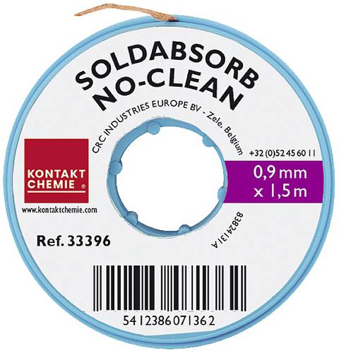 CRC SOLDABSORB 0,9mm x 1,5 Entlötlitze Länge 1.5m Breite 0.9mm CRC SOLDABSORB 0,9mm x 1,5 Entlötlitze Länge 1.5m Breite 0.9mm von CRC