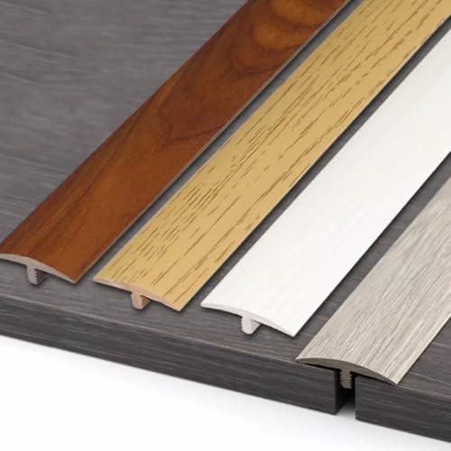 Bodenleiste, selbstklebende Übergangsleiste aus Vinyl for Bodenfugen, T-Form-Laminat-Bodenabdeckungsleiste, zuschneidbare flache Trennleiste aus PVC, wasserdicht(Walnut,L 90CM) von CRCRC