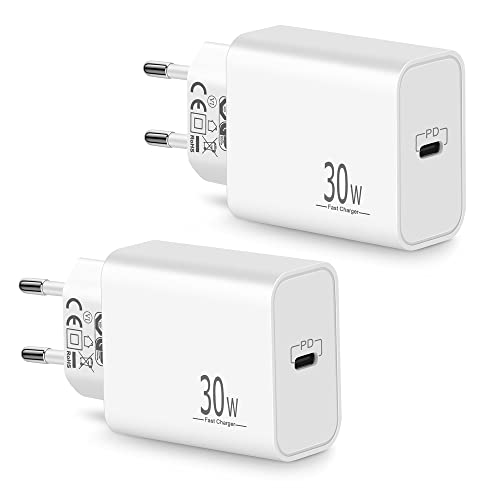 CREAPICO 30W USB C Adapter (2Stk), iPhone 15 Ladegerät, Schnellladegerät mit PD3.0/PPS, USB C Netzteil Kompatibel mit iPhone 15/14/13/12/11/Pro Max/Plus/iPad, Samsung S24/S23/22, Google Pixel 8/7/6 von CREAPICO