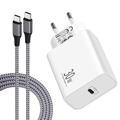 CREAPICO 30W USB C Ladegerät mit 2m Typ C Kabel, Stecker mit PD, USB C Adapter/Netzteil und Ladekabel, Schnellladegerät Kompatibel mit iPhone 15 Pro/Max/Plus, Samsung S24/S23, Google Pixel 8/7/6, iPad von CREAPICO