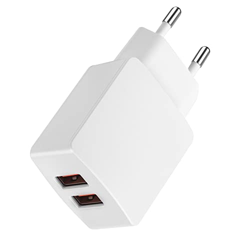 CREAPICO USB Ladegerät, 5V/2,1A 2-Port USB-Netzteil, 10,5W USB Stecker/Power Adapter/Netzstecker Kompatibel mit Handy wie iPhone, Samsung A12/A22, Redmi, OPPO, Nokia, Moto, HUAWEI und mehr Geräte-Weiß von CREAPICO