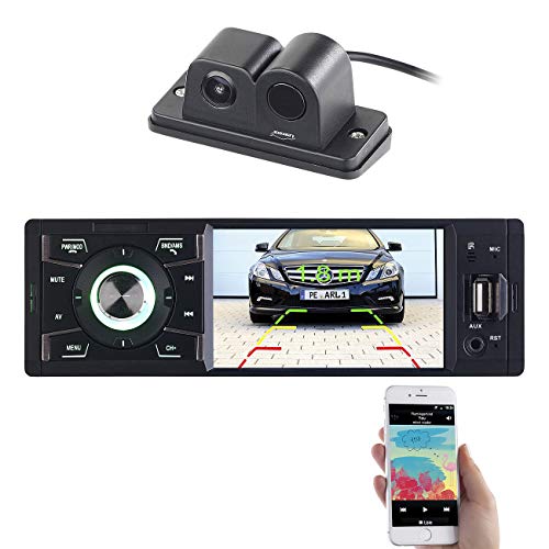 Creasono Autoradio 1DIN: MP3-Autoradio mit TFT-Farbdisplay und Farb-Rückfahrkamera (mit Kamera, MP3 Auto Radio, Lautsprecher) von CREASONO