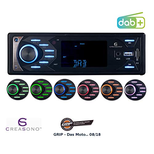 Creasono MP3-Autoradio mit DAB+, Bluetooth & Freisprechfunktion, USB, SD, 4x45W von CREASONO