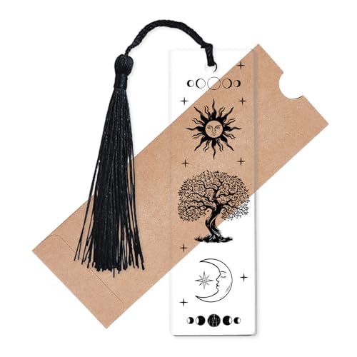CREATCABIN Lesezeichen Baum des Lebens, Acryl, transparent, rechteckig, Sonne, Mond, Sonnenfinsternis, Tarot-Elementdekoration, Lesezeichen mit Quaste zum Lesen, Lehrer, Studenten, Zubehör, 11,7 x 3,3 CREATCABIN Lesezeichen Baum des Lebens, Acryl, transparent, rechteckig, Sonne, Mond, Sonnenfinsternis, Tarot-Elementdekoration, Lesezeichen mit Quaste zum Lesen, Lehrer, Studenten, Zubehör, 11,7 x 3,3 von CREATCABIN