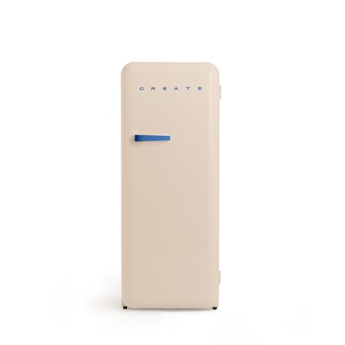 CREATE / RETRO FRIDGE 150 COBALT/Kühlschrank mit Gefrierfach 281L in Sand, Griff Kobaltblau / 102W, niedriger Energieverbrauch, 150cm, 3 Ablagen, Temperaturregelung,60x60x150cm CREATE / RETRO FRIDGE 150 COBALT/Kühlschrank mit Gefrierfach 281L in Sand, Griff Kobaltblau / 102W, niedriger Energieverbrauch, 150cm, 3 Ablagen, Temperaturregelung,60x60x150cm von CREATE