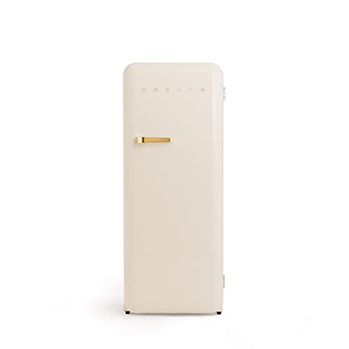 CREATE / RETRO FRIDGE 150 GOLD/Kühlschrank mit Gefrierfach 281L in Cremeweiß, Griff Gold / 102W, niedriger Energieverbrauch, 150cm, 3 Ablagen, Temperaturregelung,60x60x150cm CREATE / RETRO FRIDGE 150 GOLD/Kühlschrank mit Gefrierfach 281L in Cremeweiß, Griff Gold / 102W, niedriger Energieverbrauch, 150cm, 3 Ablagen, Temperaturregelung,60x60x150cm von CREATE