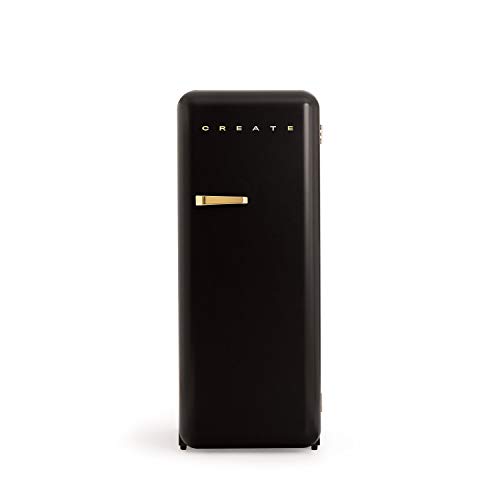 CREATE / RETRO FRIDGE 150 GOLD/Kühlschrank mit Gefrierfach 281L in Schwarz, Griff Gold / 102W, niedriger Energieverbrauch, 150cm, 3 Ablagen, Temperaturregelung,60x60x150cm CREATE / RETRO FRIDGE 150 GOLD/Kühlschrank mit Gefrierfach 281L in Schwarz, Griff Gold / 102W, niedriger Energieverbrauch, 150cm, 3 Ablagen, Temperaturregelung,60x60x150cm von CREATE