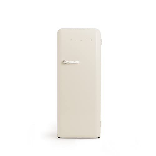 CREATE / RETRO FRIDGE 150 MARBLE/Kühlschrank mit Gefrierfach 281L in Cremeweiß, Griff Marmor / 102W, niedriger Energieverbrauch, 150cm, 3 Ablagen, Temperaturregelung,60x60x150cm von CREATE