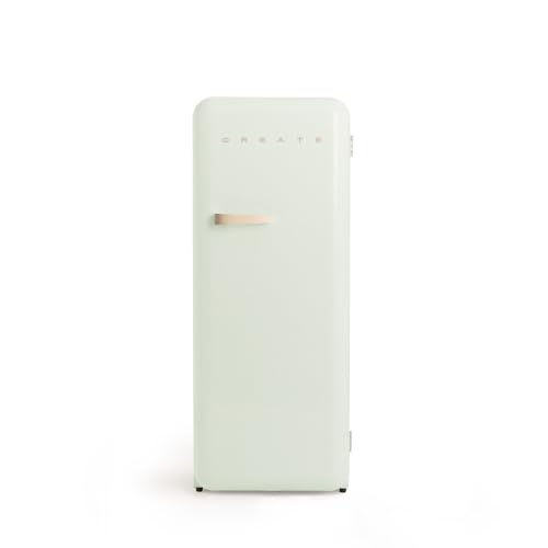 CREATE / RETRO FRIDGE 150 SAND/Kühlschrank mit Gefrierfach 281L in Pastellgrün, Griff Sand / 102W, niedriger Energieverbrauch, 150cm, 3 Ablagen, Temperaturregelung,60x60x150cm CREATE / RETRO FRIDGE 150 SAND/Kühlschrank mit Gefrierfach 281L in Pastellgrün, Griff Sand / 102W, niedriger Energieverbrauch, 150cm, 3 Ablagen, Temperaturregelung,60x60x150cm von CREATE