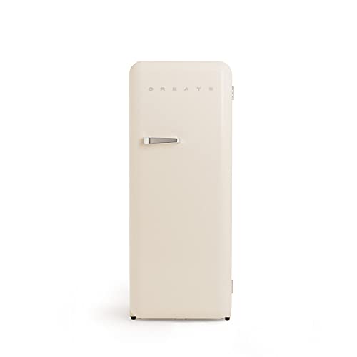 CREATE / RETRO FRIDGE 150 SILVER/Kühlschrank mit Gefrierfach 281L in Cremeweiß, Griff Silber / 102W, niedriger Energieverbrauch, 150cm, 3 Ablagen, Temperaturregelung,60x60x150cm CREATE / RETRO FRIDGE 150 SILVER/Kühlschrank mit Gefrierfach 281L in Cremeweiß, Griff Silber / 102W, niedriger Energieverbrauch, 150cm, 3 Ablagen, Temperaturregelung,60x60x150cm von CREATE