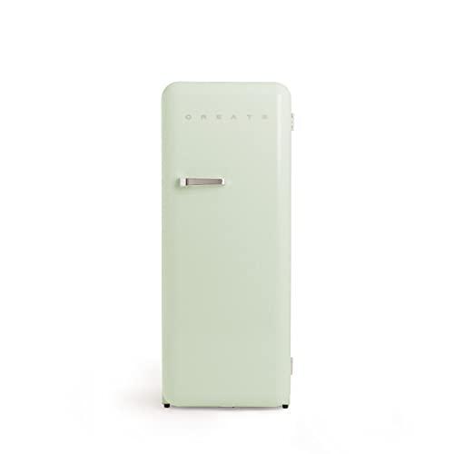 CREATE / RETRO FRIDGE 150 SILVER/Kühlschrank mit Gefrierfach 281L in Pastellgrün, Griff Silber / 102W, niedriger Energieverbrauch, 150cm, 3 Ablagen, Temperaturregelung,60x60x150cm CREATE / RETRO FRIDGE 150 SILVER/Kühlschrank mit Gefrierfach 281L in Pastellgrün, Griff Silber / 102W, niedriger Energieverbrauch, 150cm, 3 Ablagen, Temperaturregelung,60x60x150cm von CREATE