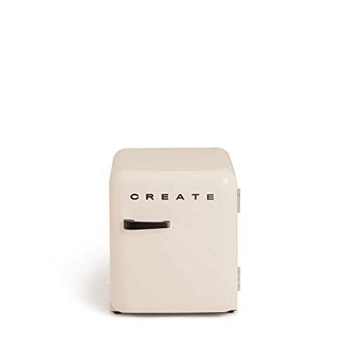 CREATE / RETRO FRIDGE 50 BLACK/Kühlschrank Wollweiß Griff Schwarz/Praktisch und funktionell, 50 cm von CREATE