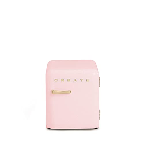 CREATE / RETRO FRIDGE 50 GOLD/Kühlschrank in Pastellrosa, Griff Gold / 85W, Minibar, eine Regalfläche, Retro-Design, 50cm, zwei Ablagen, 48L Fassungsvermögen, energiesparend, 50x44x49,8cm CREATE / RETRO FRIDGE 50 GOLD/Kühlschrank in Pastellrosa, Griff Gold / 85W, Minibar, eine Regalfläche, Retro-Design, 50cm, zwei Ablagen, 48L Fassungsvermögen, energiesparend, 50x44x49,8cm von CREATE