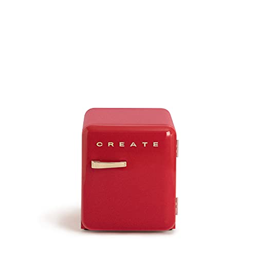 CREATE / RETRO FRIDGE 50 GOLD/Kühlschrank Rot Griff Gold/Praktisch und funktionell, 50 cm von CREATE