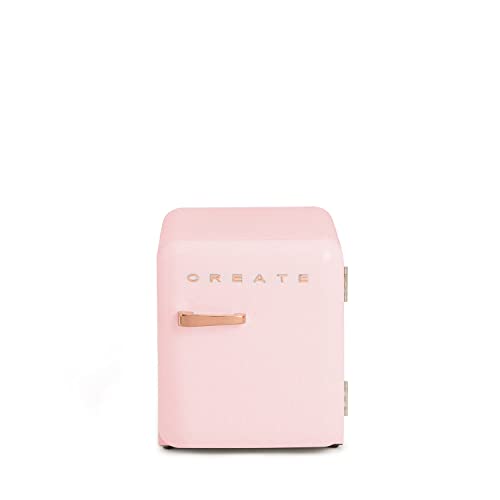 CREATE / RETRO FRIDGE 50 ROSE GOLD/Kühlschrank in Pastellrosa, Griff Rosa-Gold / 85W, Minibar, eine Regalfläche, Retro-Design, 50cm, zwei Ablagen, 48L Fassungsvermögen, energiesparend, 50x44x49,8cm CREATE / RETRO FRIDGE 50 ROSE GOLD/Kühlschrank in Pastellrosa, Griff Rosa-Gold / 85W, Minibar, eine Regalfläche, Retro-Design, 50cm, zwei Ablagen, 48L Fassungsvermögen, energiesparend, 50x44x49,8cm von CREATE