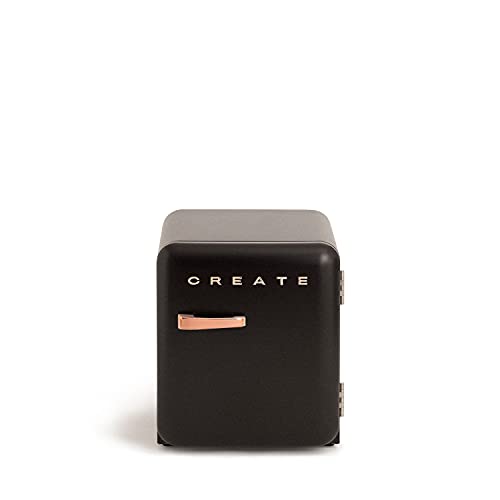 CREATE / RETRO FRIDGE 50 ROSE GOLD/Kühlschrank in Schwarz, Griff Rosa-Gold / 85W, Minibar, eine Regalfläche, Retro-Design, 50cm, zwei Ablagen, 48L Fassungsvermögen, energiesparend, 50x44x49,8cm CREATE / RETRO FRIDGE 50 ROSE GOLD/Kühlschrank in Schwarz, Griff Rosa-Gold / 85W, Minibar, eine Regalfläche, Retro-Design, 50cm, zwei Ablagen, 48L Fassungsvermögen, energiesparend, 50x44x49,8cm von CREATE