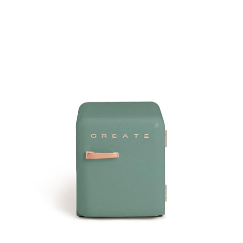 CREATE / RETRO FRIDGE 50 ROSE GOLD/Kühlschrank in Salbeigrün, Griff Rosa-Gold / 85W, Minibar, eine Regalfläche, Retro-Design, 50cm, zwei Ablagen, 48L Fassungsvermögen, energiesparend, 50x44x49,8cm CREATE / RETRO FRIDGE 50 ROSE GOLD/Kühlschrank in Salbeigrün, Griff Rosa-Gold / 85W, Minibar, eine Regalfläche, Retro-Design, 50cm, zwei Ablagen, 48L Fassungsvermögen, energiesparend, 50x44x49,8cm von CREATE