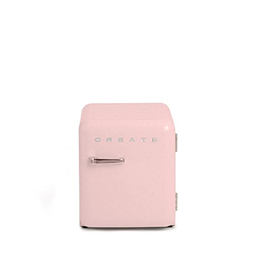 CREATE / RETRO FRIDGE 50 SILVER/Kühlschrank in Pastellrosa, Griff Silber / 85W, Minibar, eine Regalfläche, Retro-Design, 50cm, zwei Ablagen, 48L Fassungsvermögen, energiesparend, 50x44x49,8cm CREATE / RETRO FRIDGE 50 SILVER/Kühlschrank in Pastellrosa, Griff Silber / 85W, Minibar, eine Regalfläche, Retro-Design, 50cm, zwei Ablagen, 48L Fassungsvermögen, energiesparend, 50x44x49,8cm von CREATE