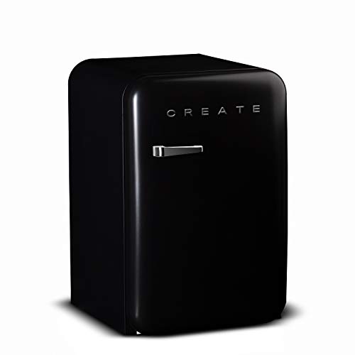 CREATE / RETRO FRIDGE 83.5 SILVER/Kühlschrank Schwarz, Türgriff, Griff Silber/Minibar, Gefrierkapazität, 83.5 cm von CREATE