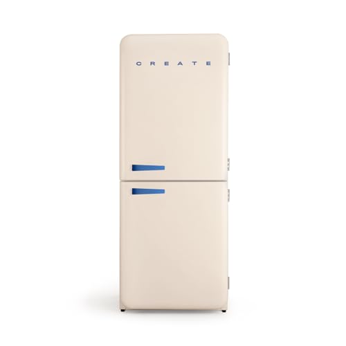 CREATE / RETRO FRIDGE FRIDGE COMBI 185 COBALTO/Kombi-Kühlschrank mit Gefrierfach 401L in Cremeweiß, Griff Kobaltblau / 190W, No Frost System, 3 Ablagen, 2 Schubladen, Temperaturregler, 70x65x185 cm CREATE / RETRO FRIDGE FRIDGE COMBI 185 COBALTO/Kombi-Kühlschrank mit Gefrierfach 401L in Cremeweiß, Griff Kobaltblau / 190W, No Frost System, 3 Ablagen, 2 Schubladen, Temperaturregler, 70x65x185 cm von CREATE