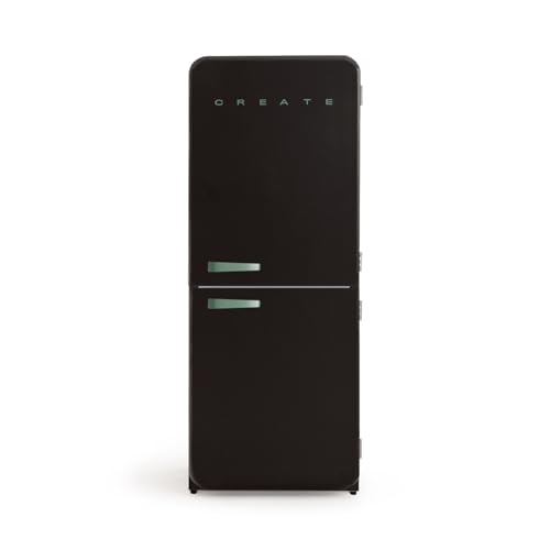 CREATE / RETRO FRIDGE FRIDGE COMBI 185 SAGE/Kombi-Kühlschrank mit Gefrierfach 401L in Schwarz, Griff Salbeigrün / 190W, No Frost System, 3 Ablagen, 2 Schubladen, Temperaturregler, 70x65x185 cm CREATE / RETRO FRIDGE FRIDGE COMBI 185 SAGE/Kombi-Kühlschrank mit Gefrierfach 401L in Schwarz, Griff Salbeigrün / 190W, No Frost System, 3 Ablagen, 2 Schubladen, Temperaturregler, 70x65x185 cm von CREATE
