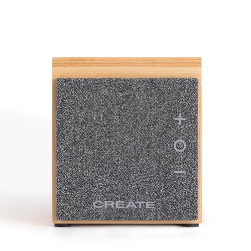 CREATE / Speaker Mini PRO Bamboo/Bluetooth 5.1, bis zu 10m Reichweite, USB-C-Anschluss, integriertes Mikrofon, leistungsstarker 1800-mAh-Akku von CREATE