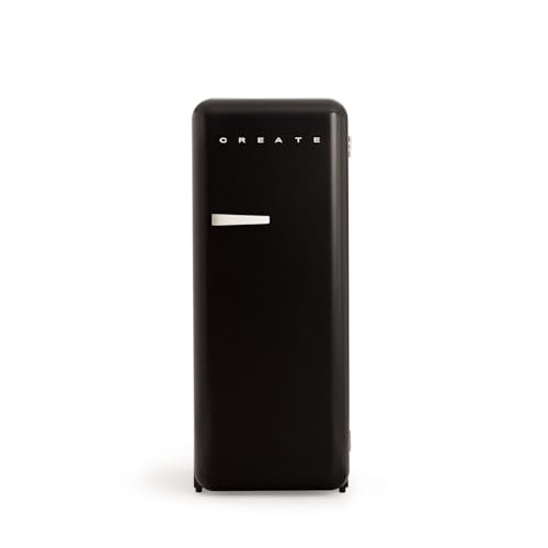 CREATE / RETRO FRIDGE 150 OFF WHITE/Kühlschrank mit Gefrierfach 281L in Schwarz, Griff Cremeweiß / 102W, niedriger Energieverbrauch, 150cm, 3 Ablagen, Temperaturregelung,60x60x150cm CREATE / RETRO FRIDGE 150 OFF WHITE/Kühlschrank mit Gefrierfach 281L in Schwarz, Griff Cremeweiß / 102W, niedriger Energieverbrauch, 150cm, 3 Ablagen, Temperaturregelung,60x60x150cm von CREATE