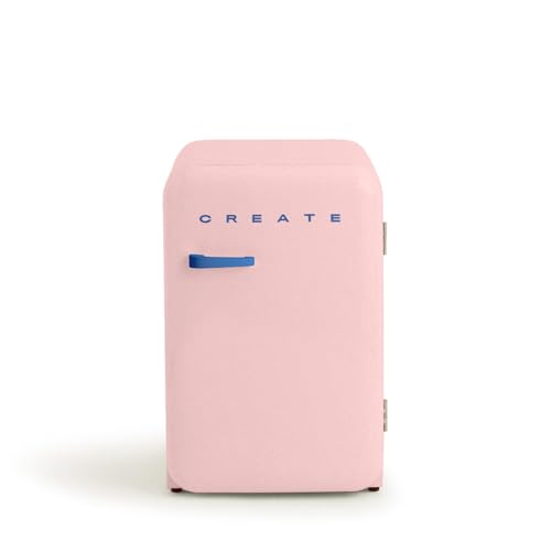 CREATE / RETRO FRIDGE 83.5 COBALT/Kühlschrank in Pastellrosa, Griff Kobaltblau / 98W, niedriger Verbrauch, 2 Ablagen, Temperaturregler, Flaschenhalter, 56x54x84cm CREATE / RETRO FRIDGE 83.5 COBALT/Kühlschrank in Pastellrosa, Griff Kobaltblau / 98W, niedriger Verbrauch, 2 Ablagen, Temperaturregler, Flaschenhalter, 56x54x84cm von CREATE