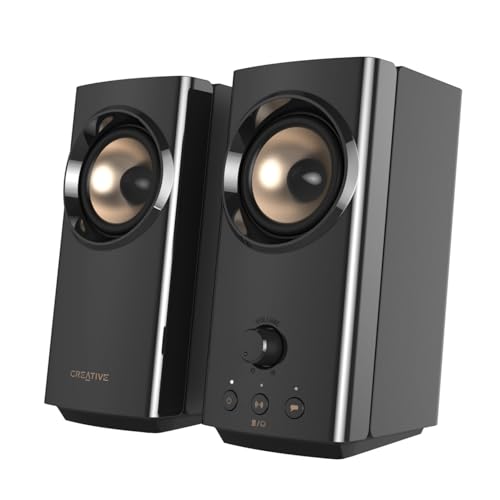 CREATIVE T60 2.0 HiFi-PC-Lautsprecher, USB-C-Audio, Mikrofon, Headset-Anschluss, Bluetooth 5.0, 3,5mm-AUX-In, 60W Spitzenleistung, für PC, Laptop, MAC CREATIVE T60 2.0 HiFi-PC-Lautsprecher, USB-C-Audio, Mikrofon, Headset-Anschluss, Bluetooth 5.0, 3,5mm-AUX-In, 60W Spitzenleistung, für PC, Laptop, MAC von CREATIVE