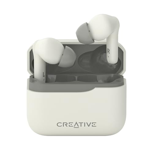 CREATIVE Zen Air Plus Leichte, echte kabellose In-Ears mit Bluetooth LE-Audio, hybrider aktiver Geräuschunterdrückung, Umgebungsmodus, bis zu 32 Stunden Gesamtspielzeit, 6 Mikrofone von CREATIVE