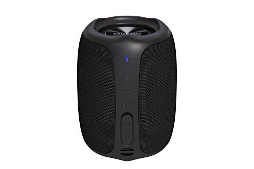 Creative MUVO Play – Portabler Bluetooth-5.0-Lautsprecher, wassergeschützt für den Außenbereich nach IPX7, bis zu 10 Stunden Akkulaufzeit, mit Siri- und Google- Assistent (Schwarz) von CREATIVE