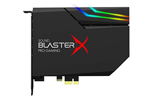 Creative Sound BlasterX AE-5 Plus SABRE32 Hochauflösende PCI-e-Gaming-Soundkarte und DAC mit 32-Bit / 384 kHz, Dolby Digital und DTS mit bis zu 122 dB Rauschabstand, RGB-Aurora-Beleuchtungssystem von CREATIVE