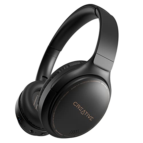 Creative Zen Hybrid Wireless Over-Ear-Kopfhörer mit hybrider Active Noise Cancellation, Ambient Modus, bis zu 27 Stunden (ANC EIN), Bluetooth 5.0, AAC, integriertes Mikrofon Schwarz von CREATIVE